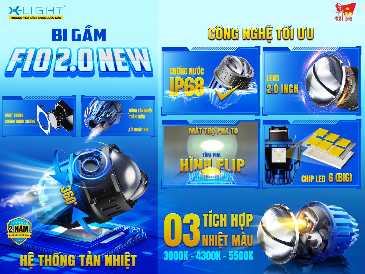 BI GẦM X-LIGHT F10 2.0 NEW